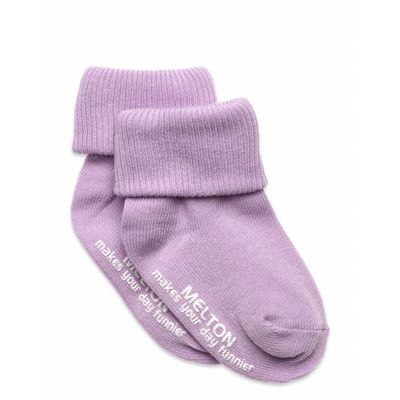 Melton Cotton Socks - Anti-Slip Lila
