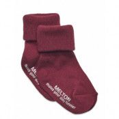 Melton Cotton Socks - Anti-Slip Röd