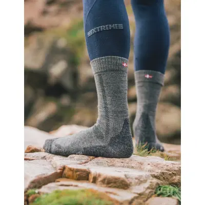 Danish Endurance Classic Hiking Crew Socks 3-Pack - Grey - 43-47