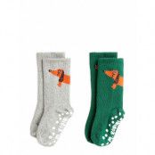 Mini Rodini Dog 2-Pack Anti-Slip Socks Multi/patterned