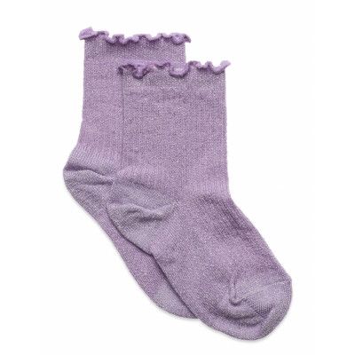 Doris Glitter Socks Sockor Strumpor Purple Mp Denmark