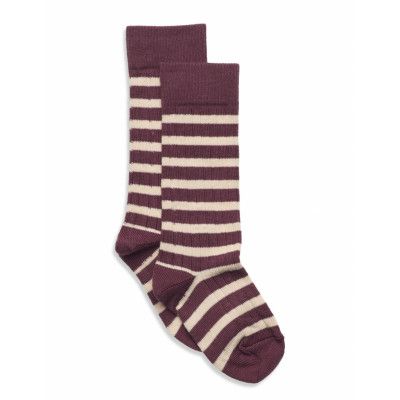 Eli Knee Socks Sockor Strumpor Burgundy Mp Denmark