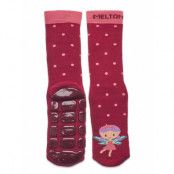 Melton Fairy Socks With Anti-Slip Röd