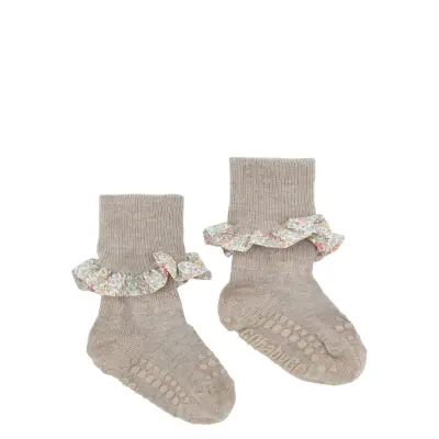 GoBabyGo Non-Slip Socks - Bamboo / Liberty Beige