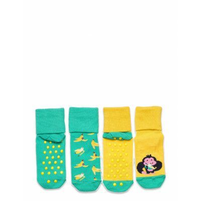 Happy Socks 2-Pack Kids Monkey & Banana Anti Slip Socks Multi/patterned