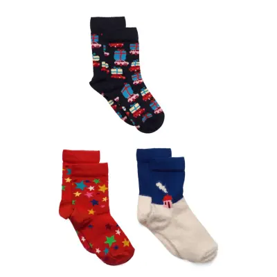 3-Pack Kids Holiday Socks Gift Set Sockor Strumpor Multi/patterned Happy Socks