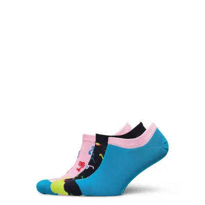 3-Pack Sunny Days No Show Sock Ankelstrumpor Korta Strumpor Multi/mönstrad Happy Socks