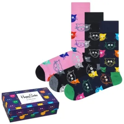 Happy socks 3-pack Mixed Cat Socks Gift Box