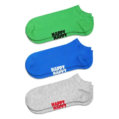 Happy Socks 3-Pack Solid Low Socks Grå