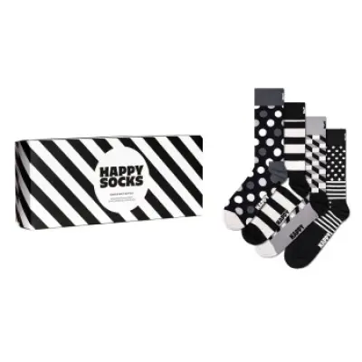 Happy socks 4-pack Black and White Gift Box