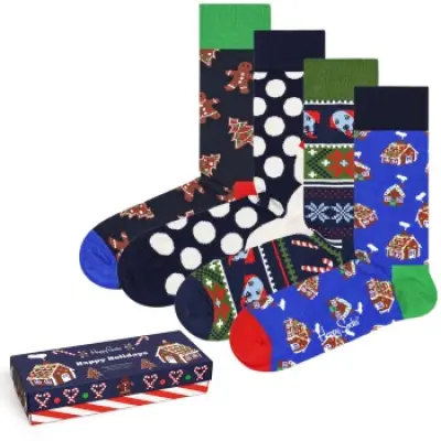 Happy socks 4-pack Gingerbread Cookies Gift Box