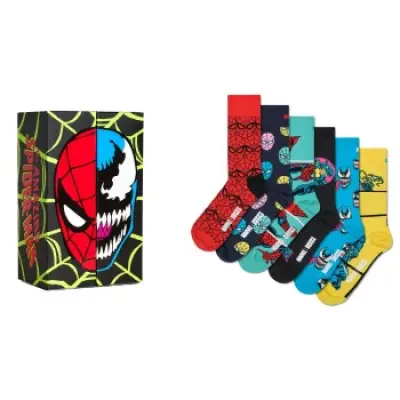 Happy socks 6-pack Marvel Spider Man and Venom Gift Set