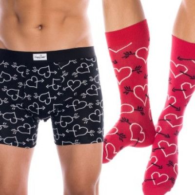 Happy Socks Arrow and Heart Boxer Combo Box * Fri Frakt * * Kampanj *