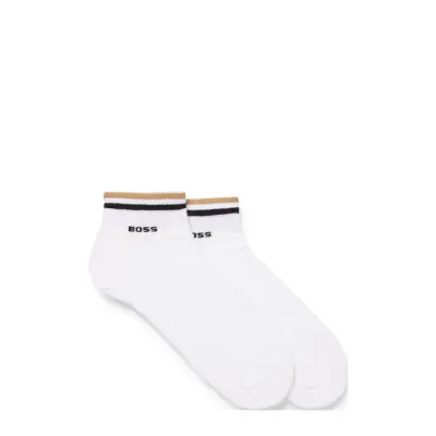2P Sh Stripe Cc Ankelstrumpor Korta Strumpor Vit BOSS