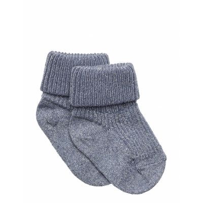 Ida Glitter Socks Sockor Strumpor Blue Mp Denmark