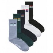 Jack & J S Jaccyber Tennis Socks 5 Pack Jnr Multi/patterned