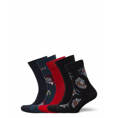 Jacsuboo Skull Socks 5 Pack Jnr Sockor Strumpor Multi/patterned Jack & J S