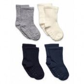 Lindex Sock 4P Rib Solid Vit