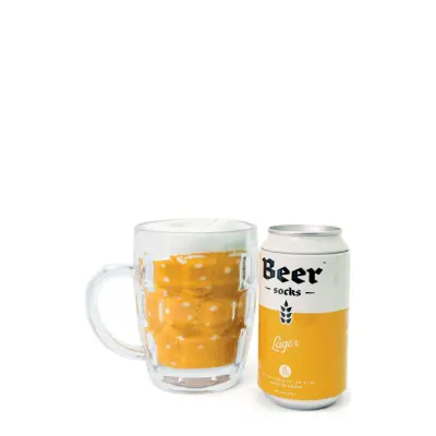 Luckies of London Beer Socks Lager - Yellow - ONE SIZE