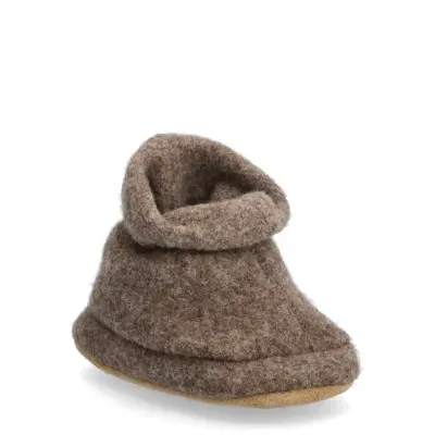 Melton Wolly Textile Slippers Brun