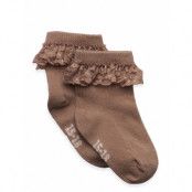 Minymo Ankle Sock W. Lace Brun