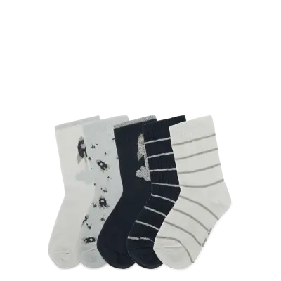 Minymo Socks W. Pattern (5-Pack) - Grey - 23\26