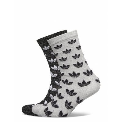Monogram Full Glitter Crew Socks 2 Pairs W Lingerie Socks Regular Socks Multi/mönstrad Adidas Originals