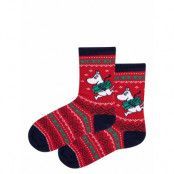 Moomintroll Strumpor Röd 23/26 Socks & Tights Socks Multi/mönstrad Martinex