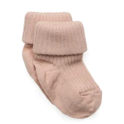 mp Denmark Wool Rib Baby Socks - Pink - 19/21