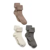 Mp Denmark Cotton Rib Baby Socks - 3-Pack Beige