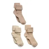 Mp Denmark Cotton Rib Baby Socks - 3-Pack Beige