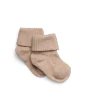 Mp Denmark Cotton Rib Baby Socks Beige