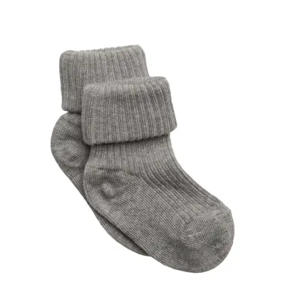 Mp Denmark Cotton Rib Baby Socks Grå