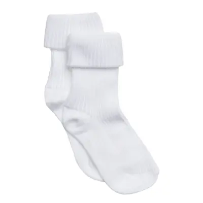 mp Denmark Cotton Rib Baby Socks - White - 22/24