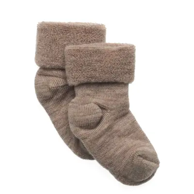 mp Denmark Wool Baby Socks - Brown - 17/18