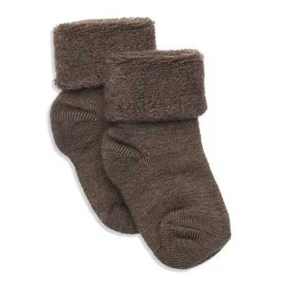 mp Denmark Wool Baby Socks - Khaki green - 17/18