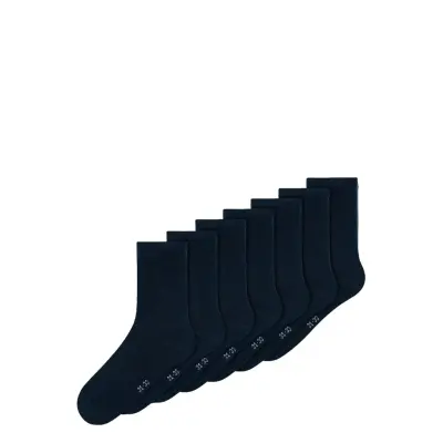Name It Nknsock 7P Solid Noos Marinblå
