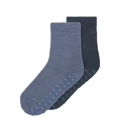 Name It Nmmwak Wo/Bl 2P Sock W/Non Skid Blå