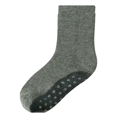 Name It Nmmwaksi Wo/Bl Terry Sock Extra Non Skid Grå