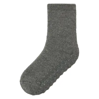 Name It Nmmwaksi Wo/Bl Terry Sock W/Non Skid Grå