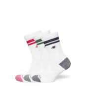 New Balance Active Lifestyle Striped Crew Socks 3 Pack - White - S