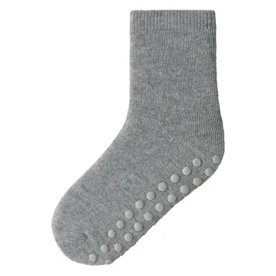 Name It Nmfwaksi Wo/Bl Terry Sock W/Non Skid Grå