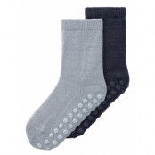 Name It Nmmwak Wo/Bl 2P Sock W/Non Skid Marinblå