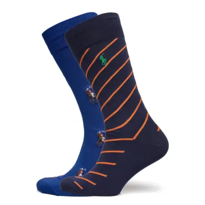 Polo Ralph Lauren Allover Pony & Striped Sock 2-Pack Multi/patterned
