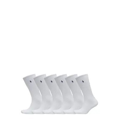 Polo Ralph Lauren Cotton-Blend Sock 6-Pack - White - ONE SIZE