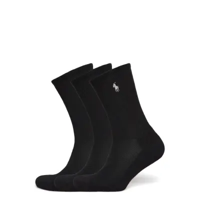 Polo Ralph Lauren Cushioned Sport Crew Sock 3-Pack - Black - ONE SIZE