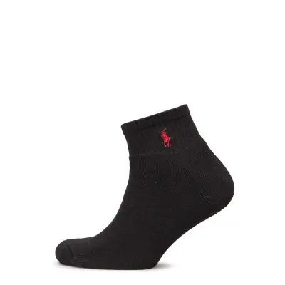 Polo Ralph Lauren Quarter Sock 3-Pack - Black - ONE SIZE