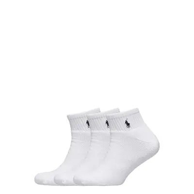 Polo Ralph Lauren Quarter Sock 3-Pack - White - ONE SIZE