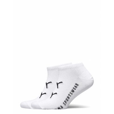 Puma Men Cat Logo Sneaker 2P Ankelstrumpor Korta Strumpor Vit PUMA