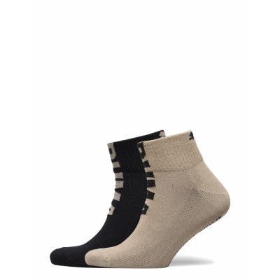 Puma Men Logo Quarter 2P Ankelstrumpor Korta Strumpor Svart PUMA